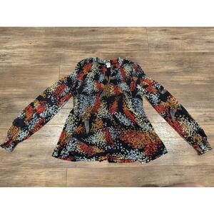 Anthropologie Akemi Kin Floral Ruched Blouse Top Sz Sm EUC